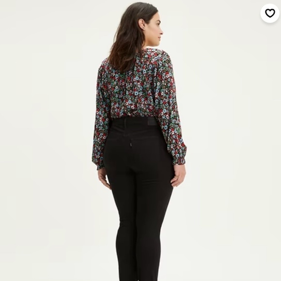 NWT Levi’s Denim Jeans Black Sculpt 721 High rise Skinny Goth Grunge Comfy 24W - Picture 2 of 15